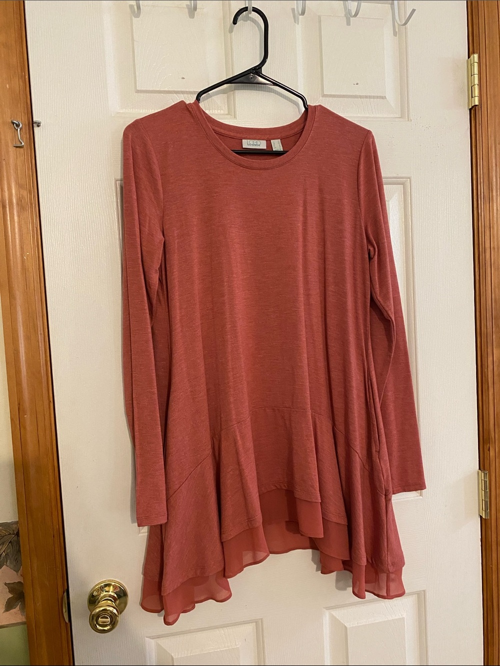 Logo Lounge Lightweight Long-Sleeve Tunic in Dusty Rose